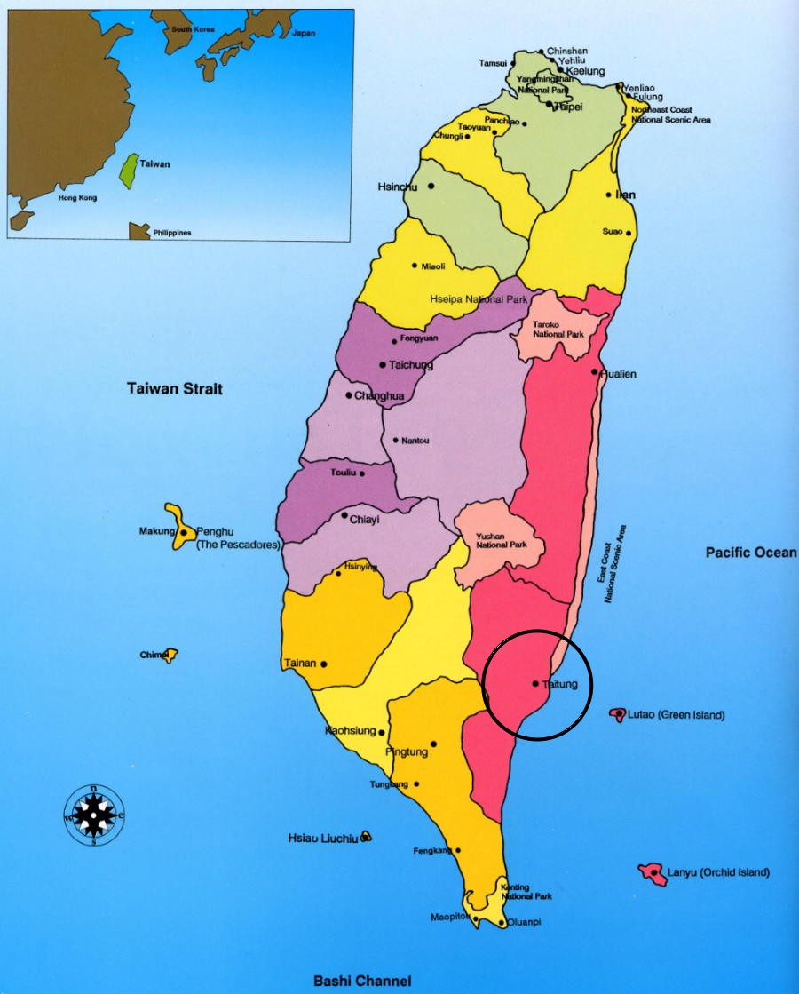 Landkarte von Taiwan