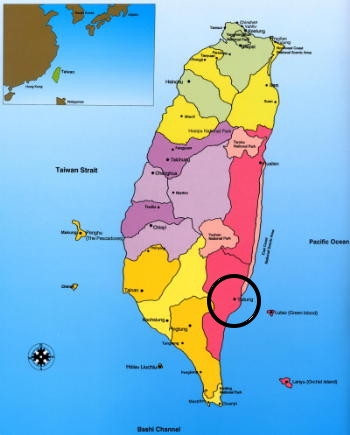 Landkarte von Taiwan