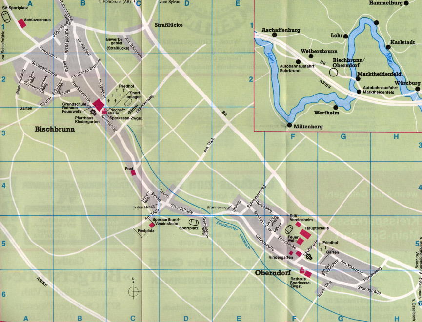 Ortsplan Bischbrunn u. Oberndorf - vergr��ert