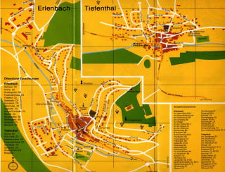 Ortsplan Erlenbach u. Tiefenthal
