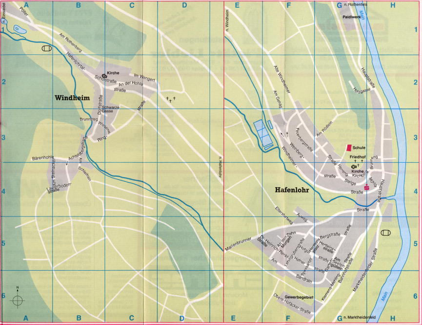 Ortsplan Hafenlohr u. Windheim - vergr��ert
