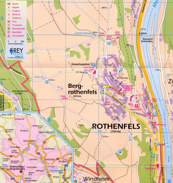 Ortsplan Rothenfels u. Bergrothenfels - vergr��ert